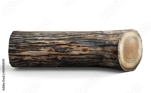 Cylindrical log isolated on white background cutout