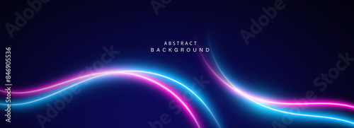 Abstract futuristic background with glowing lines. Vector illustration.
