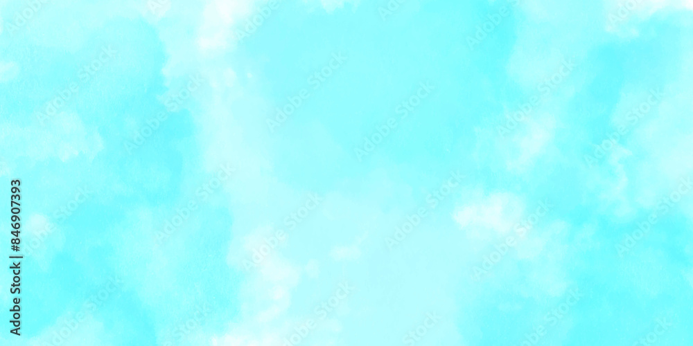 Obraz premium abstract watercolor cloudy summer day space blue heaven grunge wall and wallpaper background