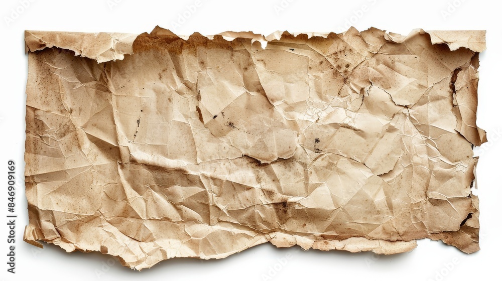 Old battered insulated paper on a white background. Old battered insulated paper on a white background.