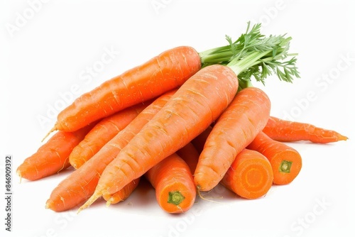 fresh carrots isolated on white background healthy vegetable cutout