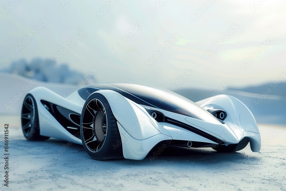futuristic concept car design with sleek lines and aerodynamic shape ai generated 3d rendering futuristic concept car design with sleek lines and aerodynamic shape ai generated 3d rendering
