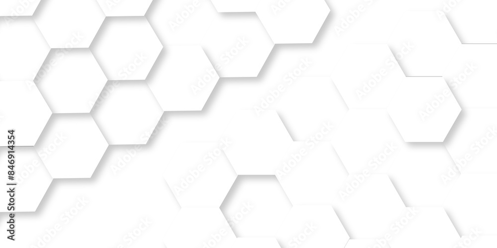 White Hexagonal Background. Luxury White Pattern. wallpaper Illustration. Futuristic abstract honeycomb mosaic white background. geometric mesh cell texture. modern futuristic wallpaper.