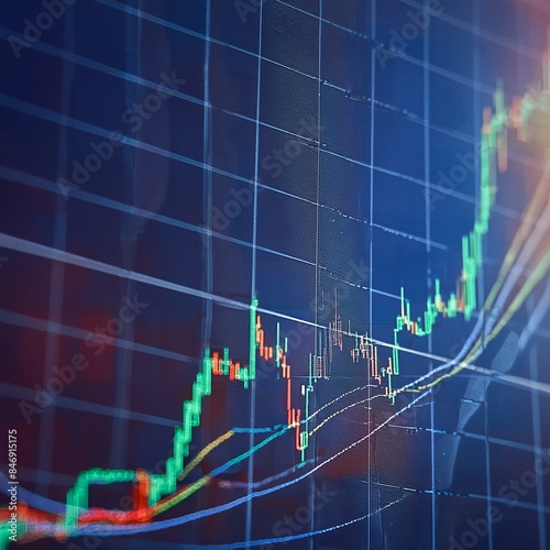 Stock Trading and Visualization of Stock Market and Forex Chart - Investment in the Economy - Digital Chart - Increase and Decrease of Stocks - Data for Profit on Exchange Market