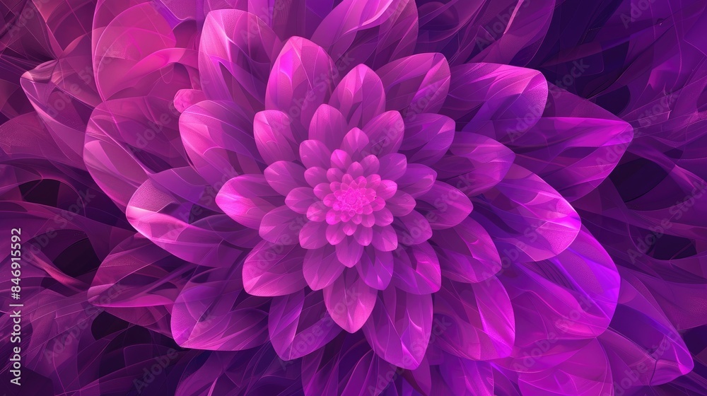 Round abstract background with a purple flower motif Round abstract background with a purple flower motif