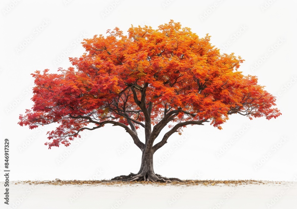 Vibrant Maple Tree with Red and Orange Autumn Leaves, Isolated on White Background, Perfect for Seasonal, Botanical, and Nature Themes, Ideal for Scenic and Autumnal Designs Vibrant Maple Tree with Red and Orange Autumn Leaves, Isolated on White Background, Perfect for Seasonal, Botanical, and Nature Themes, Ideal for Scenic and Autumnal Designs