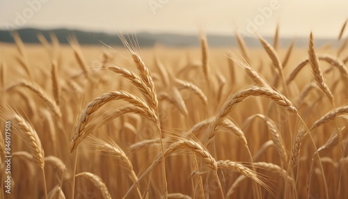 Wheat barley gold field background copy space backdrop, banner poster header design
