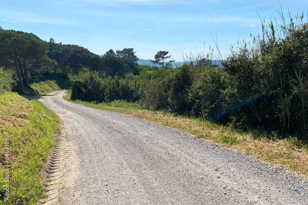Dirt road in the countryside of Tarragona, Spain