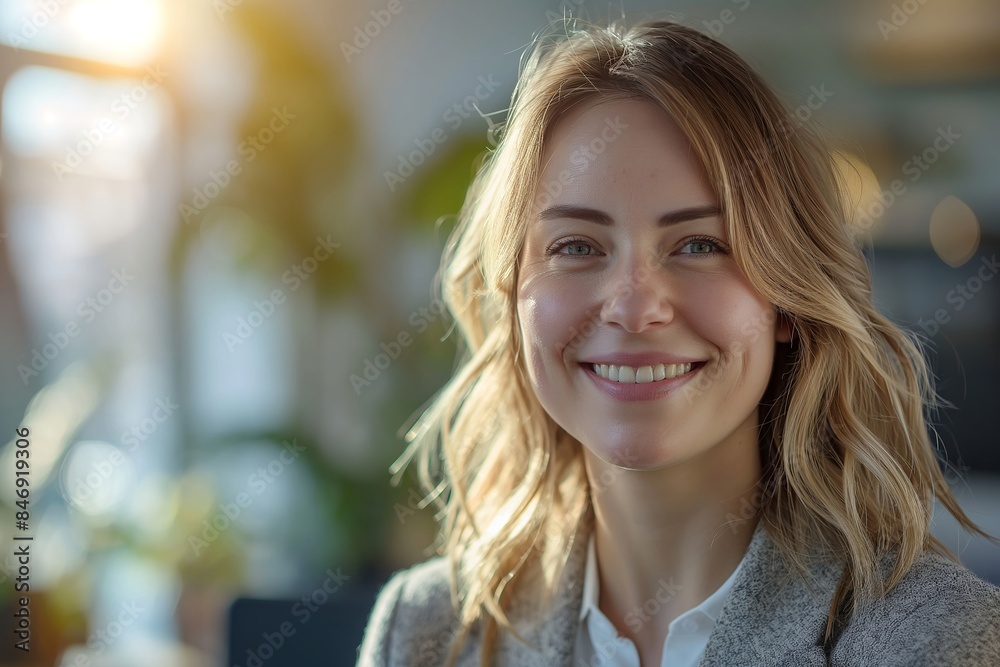 Portrait of a beautiful smiling business woman in an office. Portrait of a beautiful smiling business woman in an office.