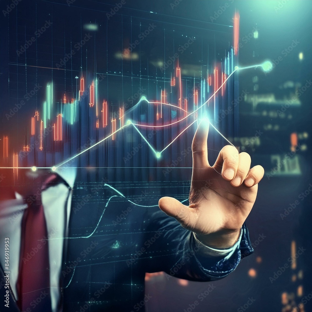 Stock Trading and Visualization of Stock Market with Investors and Forex Chart - Investment in the Economy - Digital Chart - Increase and Decrease of Stocks - Data for Profit on Exchange Market Stock Trading and Visualization of Stock Market with Investors and Forex Chart - Investment in the Economy - Digital Chart - Increase and Decrease of Stocks - Data for Profit on Exchange Market
