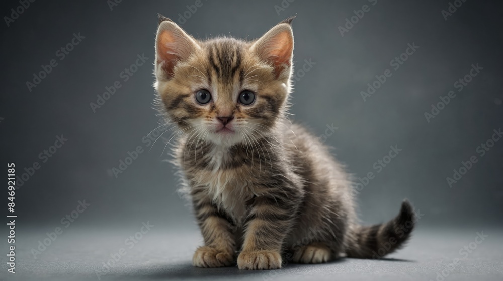 Charming Kitten with Wide-Eyed Curiosity