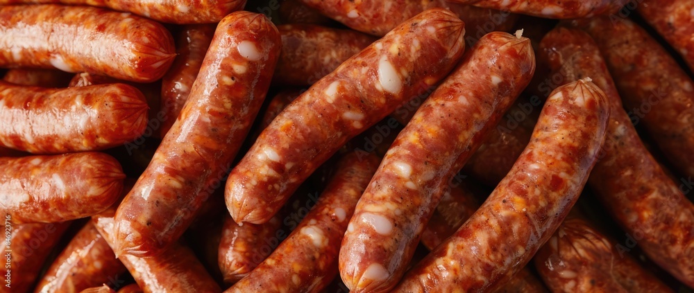a pile of sausages, typical Italian pork cured meat. a pile of sausages, typical Italian pork cured meat.
