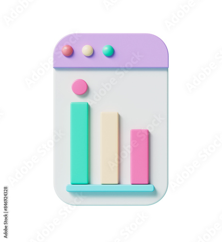 3D 비즈니스 그래프 차트 아이콘 3D Business Chart Graph Icon