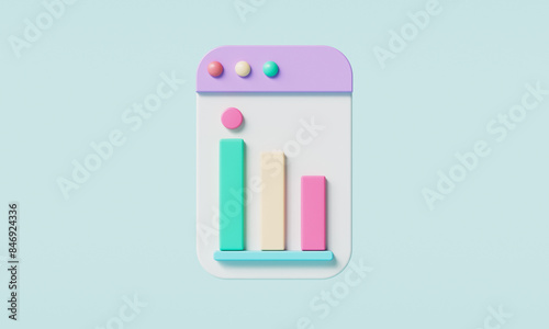 3D 비즈니스 그래프 차트 아이콘 3D Business Chart Graph Icon