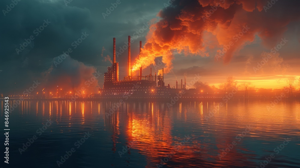 Fototapeta premium A mathematical model of climate change, showcasing the impact of greenhouse gas emissions on global temperatures.