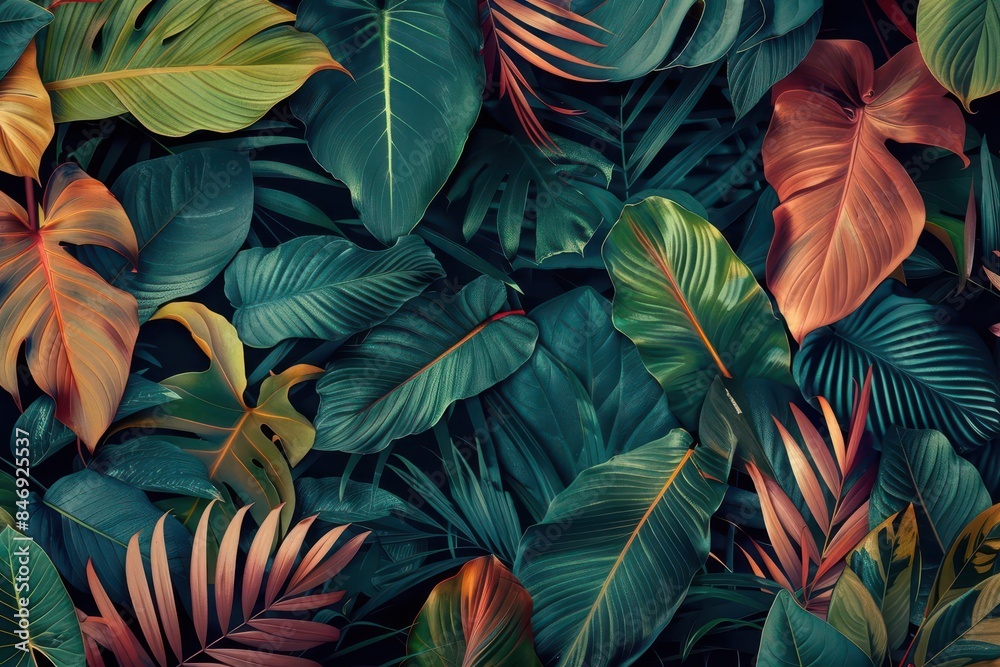 custom made wallpaper toronto digitallush tropical leaves seamlessly pattern on vintage background creating a vibrant and exotic wallpaper design seamless pattern
