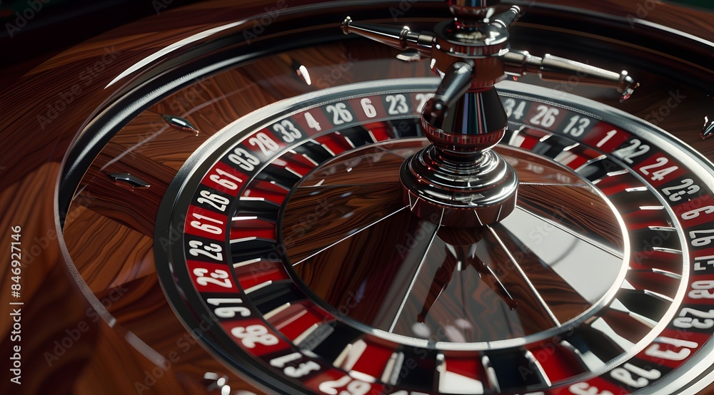 Closeup of the black and red roulette wheel Closeup of the black and red roulette wheel