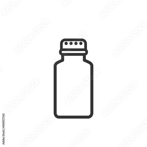 Minimalist outline salt or pepper shaker icon. Line pictogram of kitchen condiment container with editable stroke isolated on white. Minimalist vector illustration for web design and mobile interface