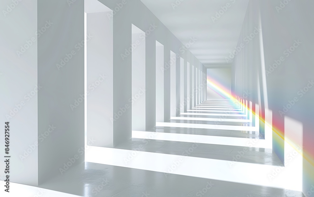 Obraz premium Empty interior image with holographic light in