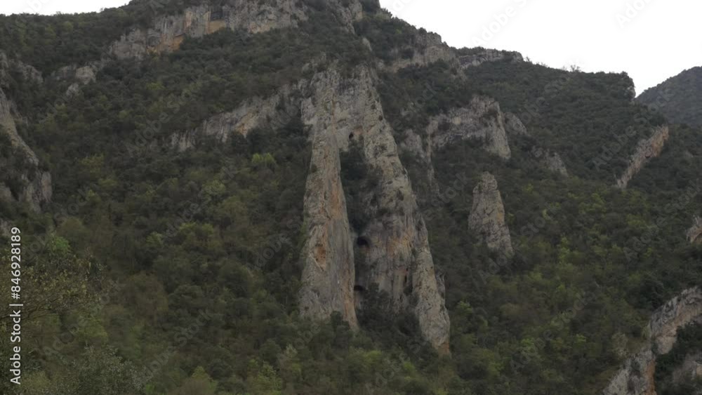 Congost de Mont-rebei gorge natural park near Benabarre, Spain, Europe, at spring Congost de Mont-rebei gorge natural park near Benabarre, Spain, Europe, at spring