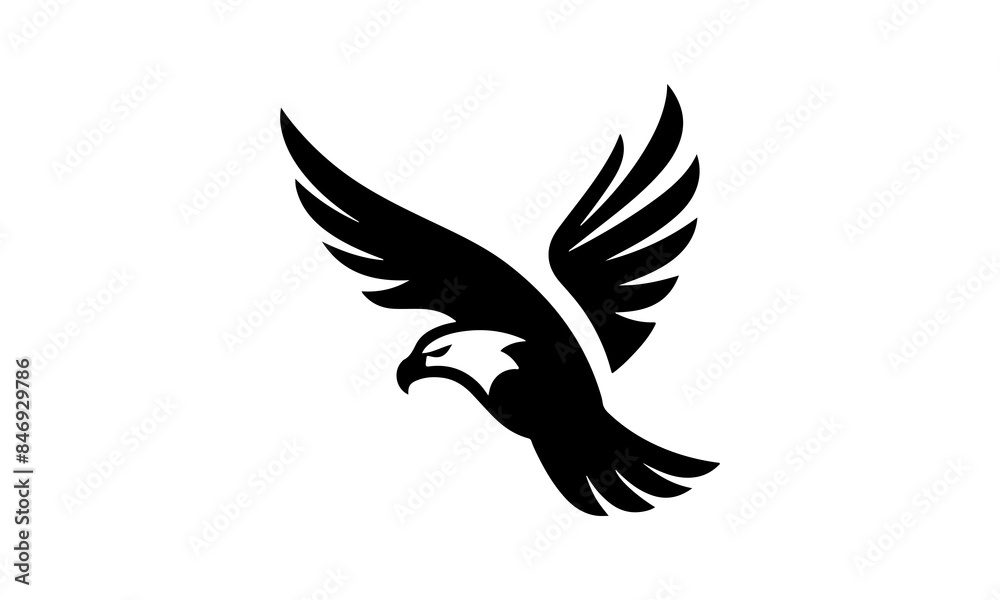 Obraz premium Minimalist logo A Eagle with Vector silhouette illustration