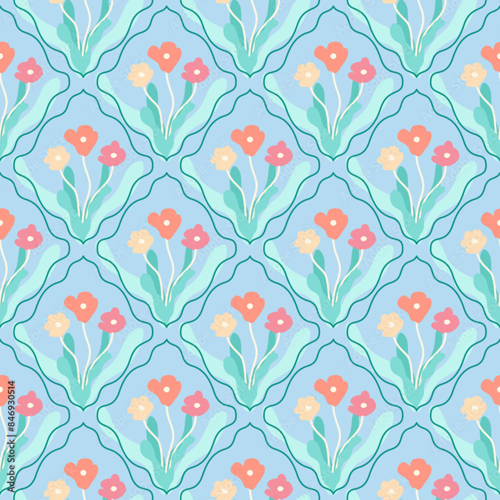 Idyllic flowers on a light background