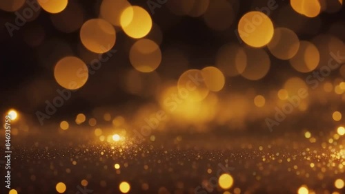 A blurry image of gold sparkles with a warm, inviting glow