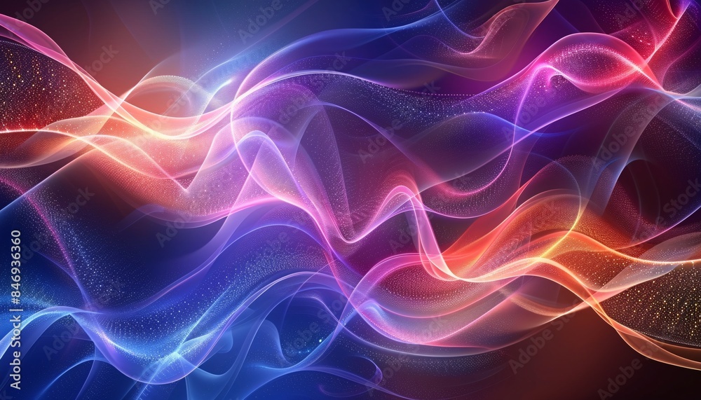 Hologram Graphic Abstract Background with Futuristic Wave and Swirls Hologram Graphic Abstract Background with Futuristic Wave and Swirls