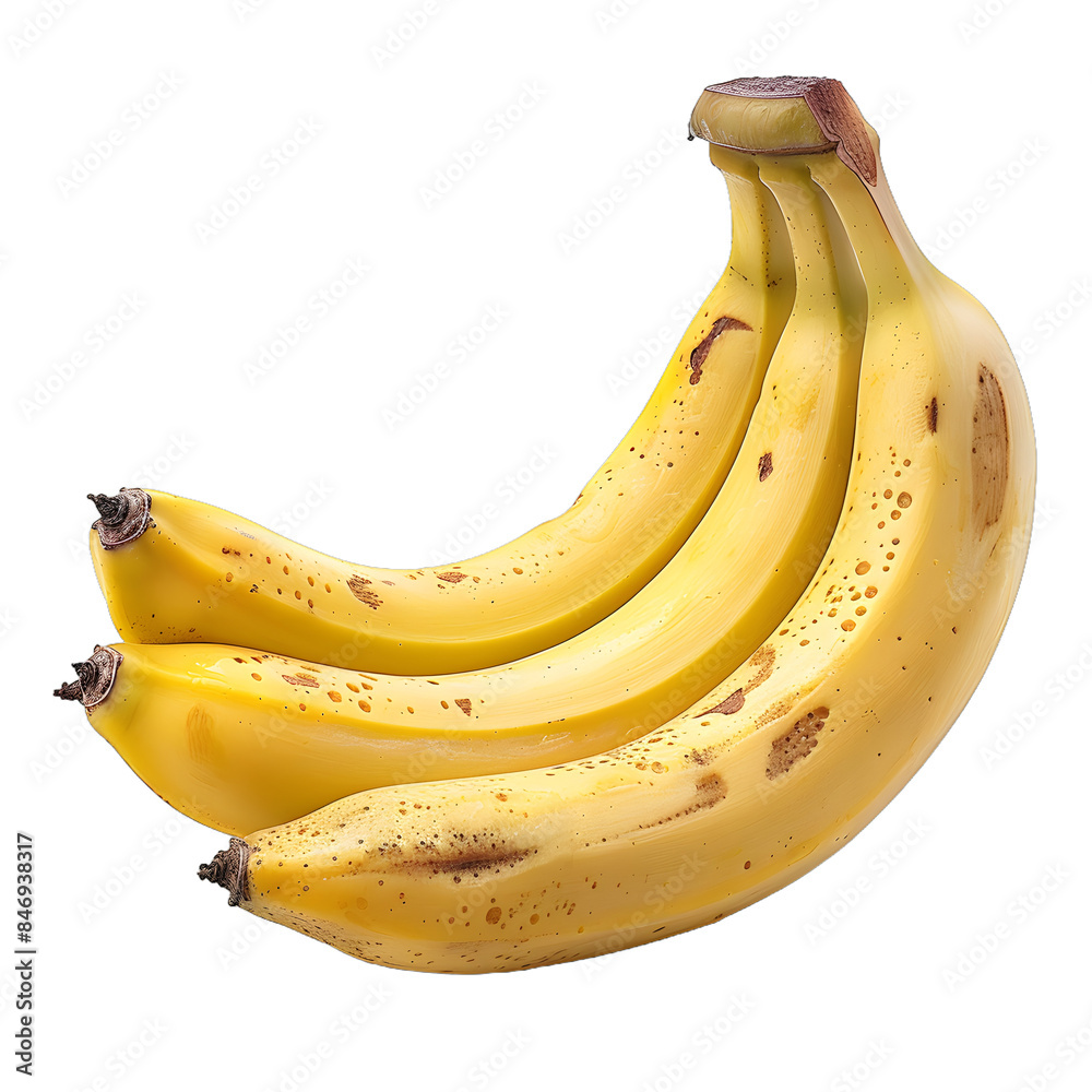 [Transparent Background PNG]Four yellow bananas