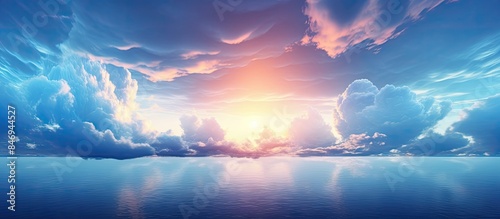 Sunset at sea with colorful...