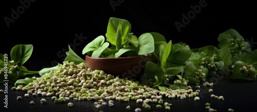 Bowl containing beans and s...