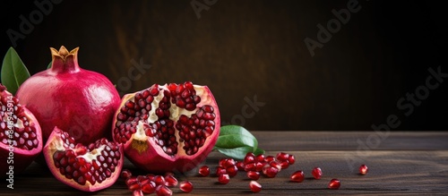 A close-up view of a pomegr...