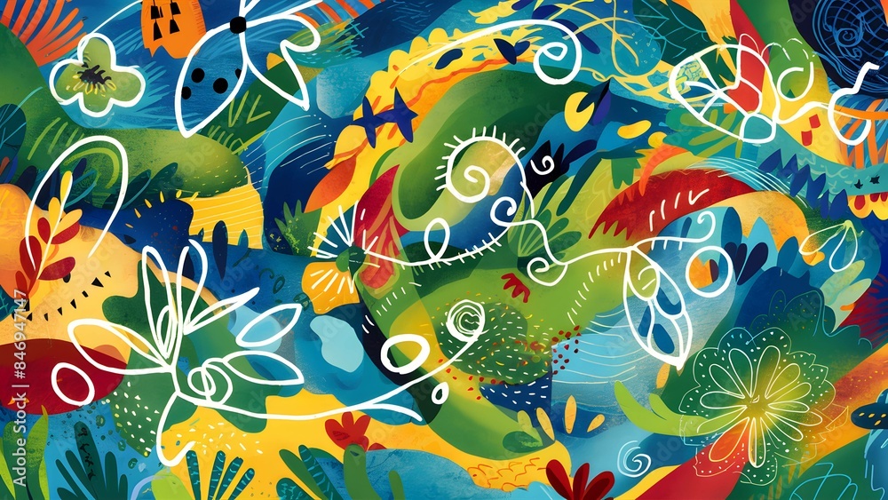 Obraz premium Minimalist Abstract Background with Doodled Details Focuses on simplicity with a touch of playfulness