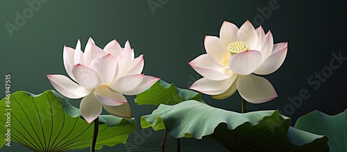 Pair of lotus flowers in fu...