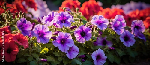 Purple and red blooming flo...