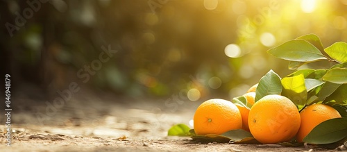 Ripe and bright oranges lay...