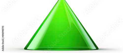 Green cone-shaped geometric...