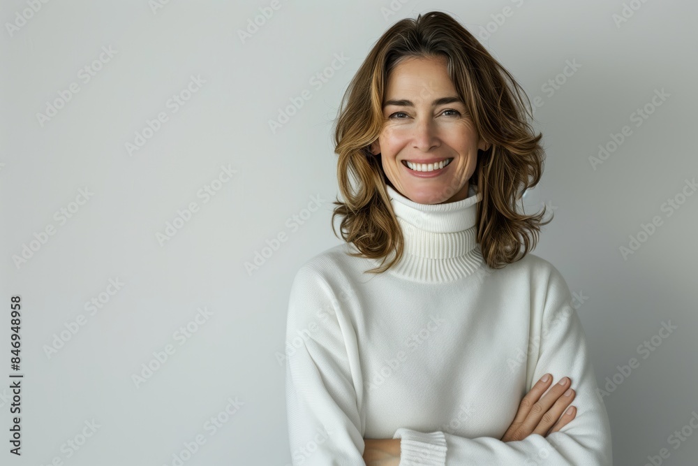 Professional Portrait of a Confident and Smiling Woman with Medium Hair Professional Portrait of a Confident and Smiling Woman with Medium Hair