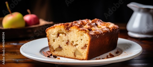 Loaf of bread on plate with...