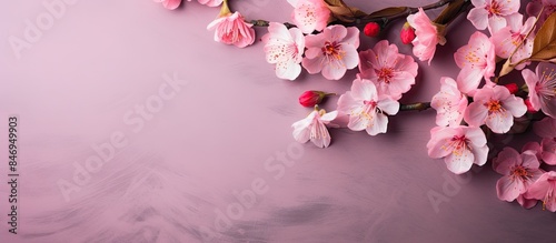 Pink flowers on a branch st...