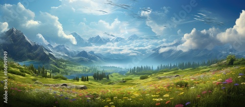 A serene painting depicting...