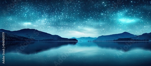 Serene lake reflecting star...