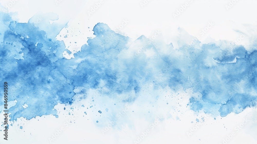 Sky blue watercolor mark on white backdrop Sky blue watercolor mark on white backdrop