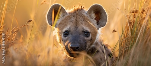 Spotted hyena puppy with a ...