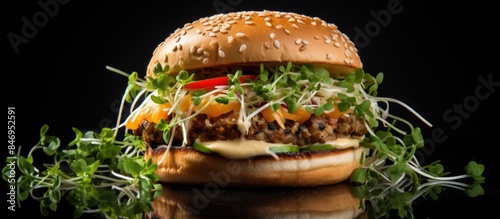 Close-up view of a hamburge...
