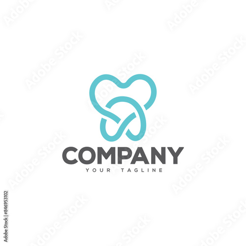 Creative logo design depicting a tooth made from monolines. 