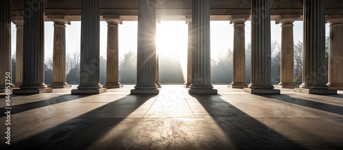 Large room with pillars and...