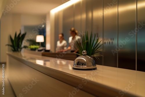 Hotel Reception Desk with Service Bell