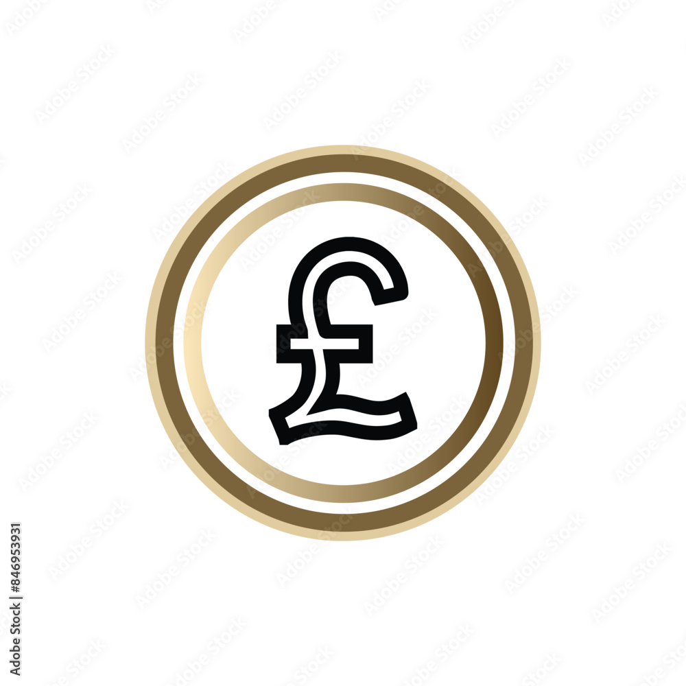 pound sterling coin gold. outline style design. Suitable for use for reports, presentations, finance. vector template design pound sterling coin gold. outline style design. Suitable for use for reports, presentations, finance. vector template design