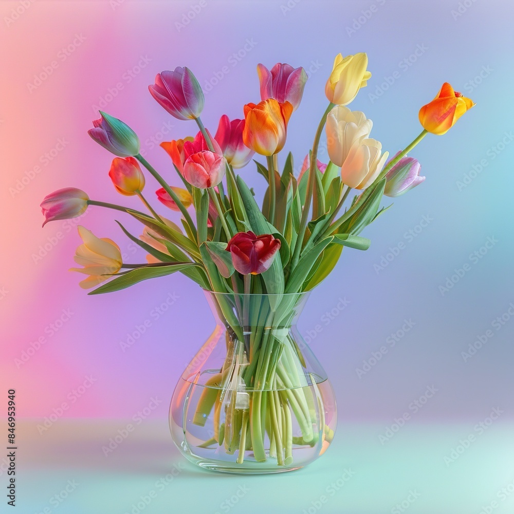 Bouquet of tulips in vase Bouquet of tulips in vase